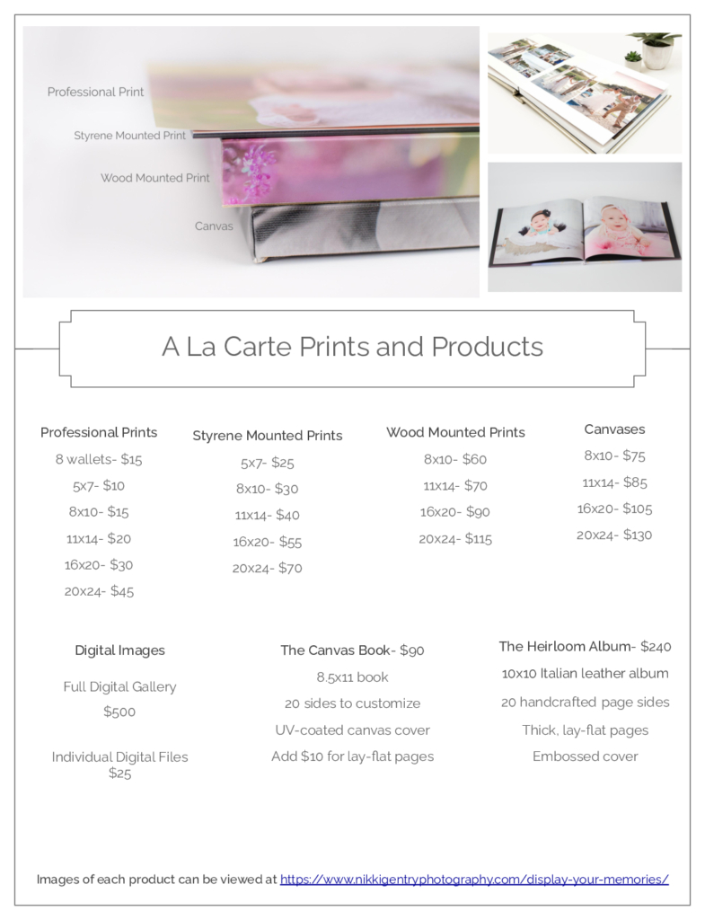 A La Carte Prints and Products