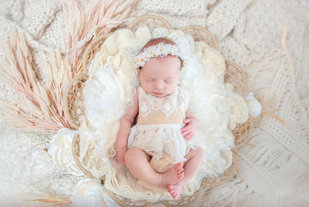 Newborn Girl in Boho Set