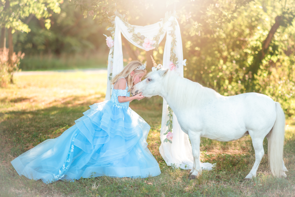 Princess and Unicorn photography session in Michigan Princess and Unicorn photography session in Michigan