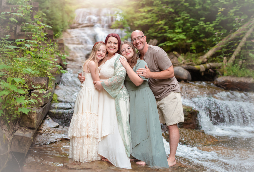 Nikki Gentry family at waterfall Nikki Gentry family at waterfall